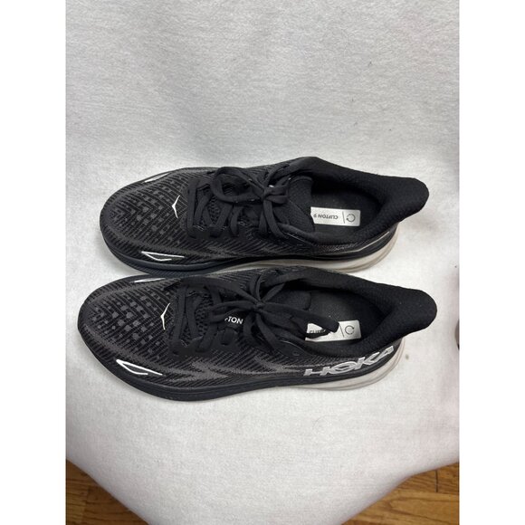 Hoka Mens Clifton 9 Running Shoes Size 8.5 Black & White - Picture 3 of 10